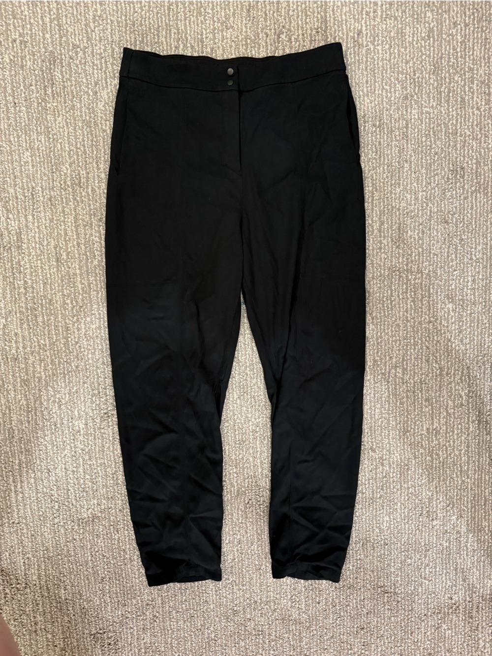 Lululemon Women’s Black Snap Hem Jogger Pants Size 8 Athleisure Travel Lounge